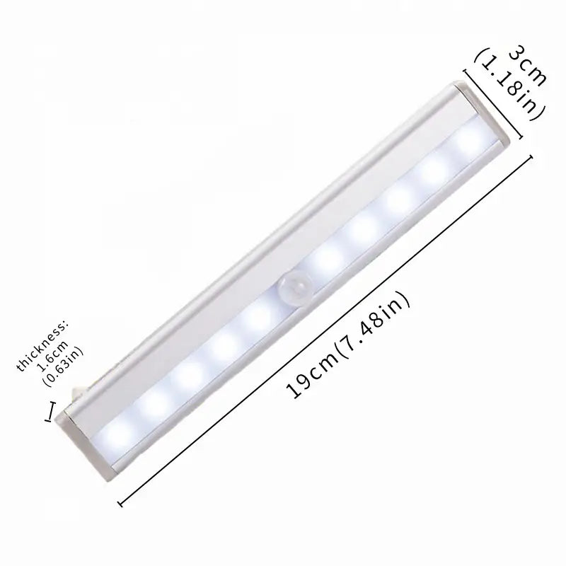 10 LED PIR Motion Sensor Stick-On Cabinet Light