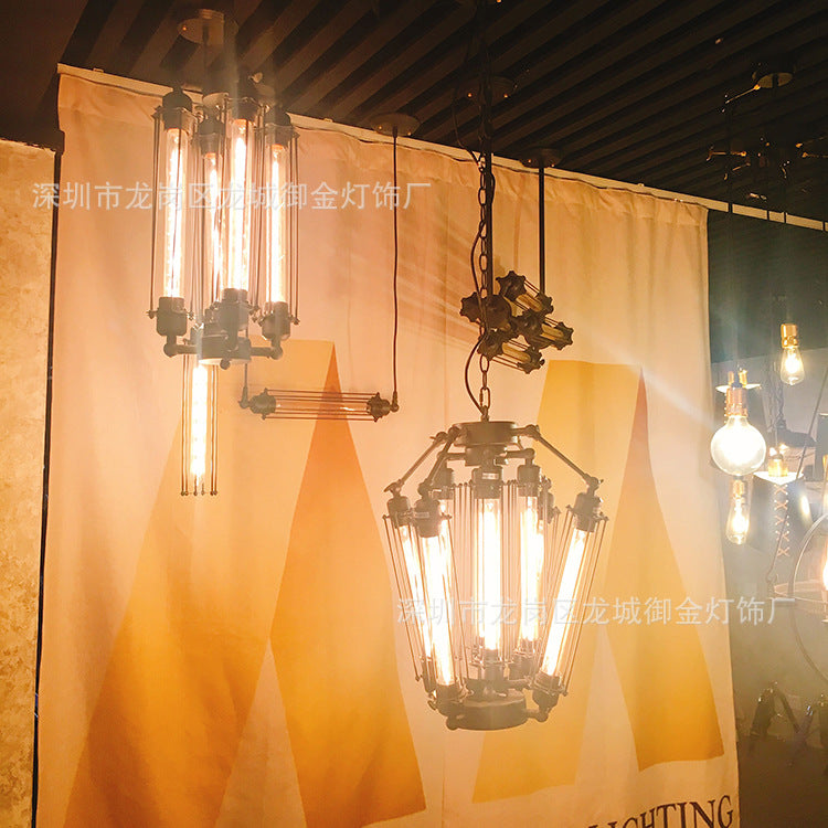 Eight-Head Branch Pendant Light, Loft Style