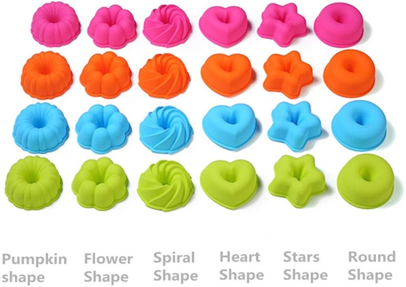 24 Silicone Molds for Baking Muffin Cake Cups