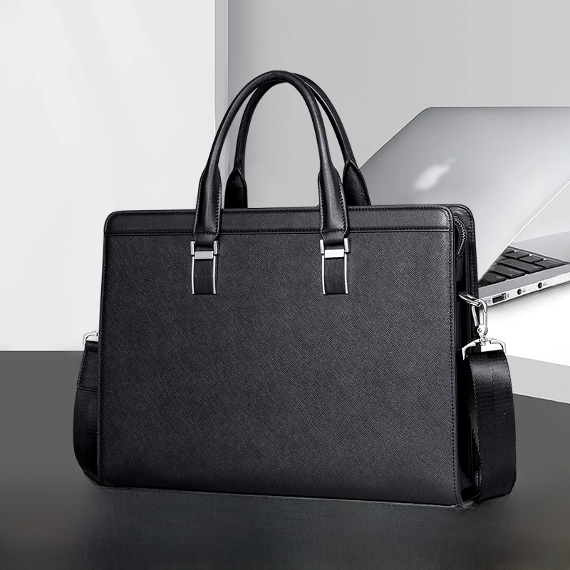 Genuine Leather Briefcase for 14-Inch Laptop