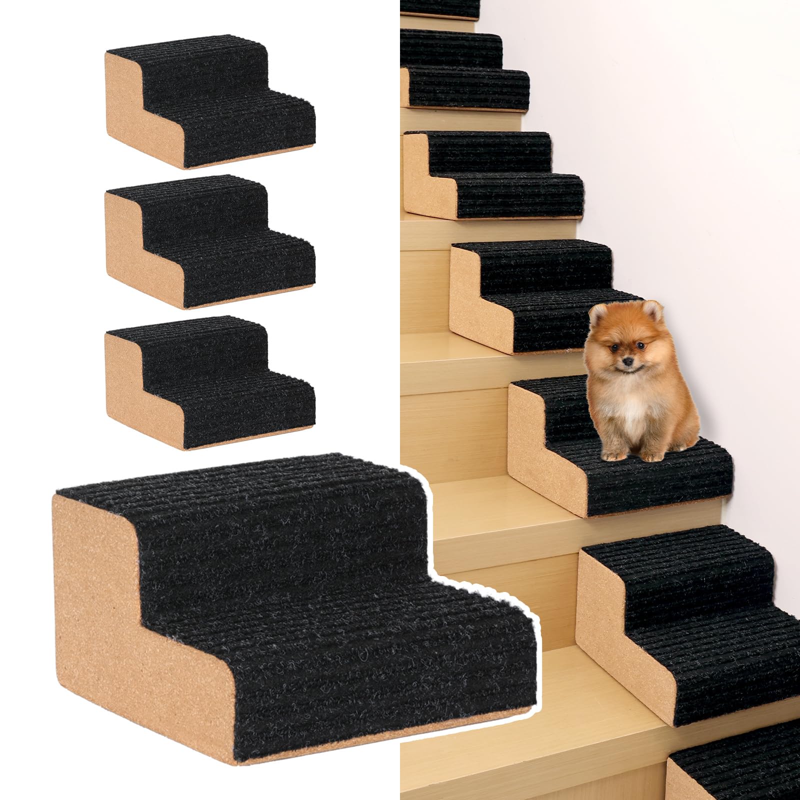 Modular Cork Stair Wedge for Small Dogs, 4-Piece