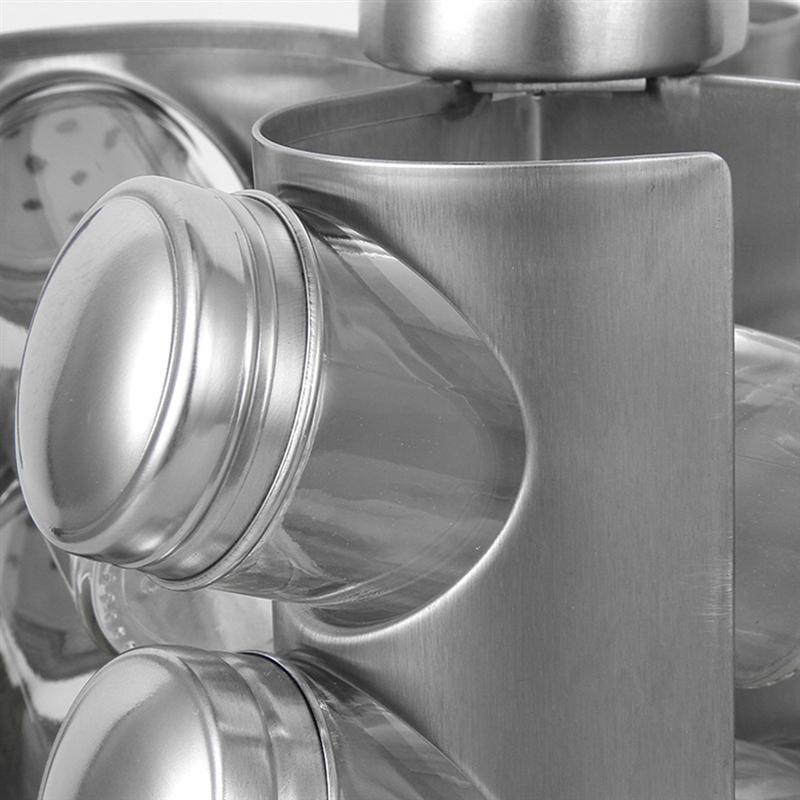 Stainless Steel Rotating Spice Jar Set