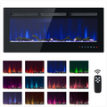 Wall-Mounted & Built-In Glass Electric Fireplace