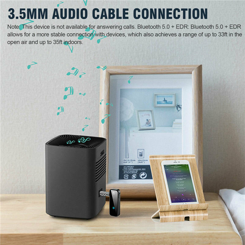 USB Wireless Bluetooth 5.0 Transmitter Receiver 2-in-1 Audio Adapter 3.5mm Aux Car