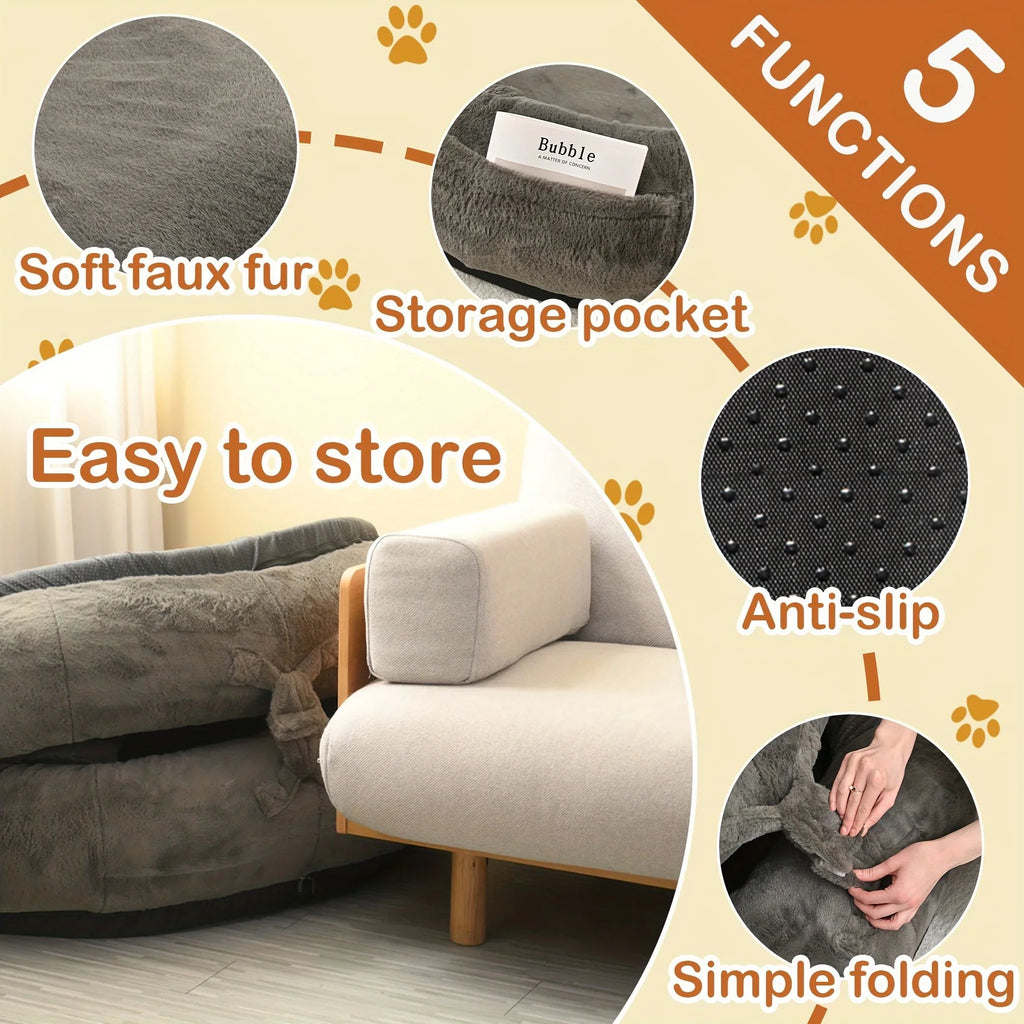 Large Human-Size Dog Bed, Light Gray
