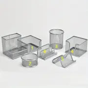 6-Piece Metal Pen Holder Set for Desk Organization