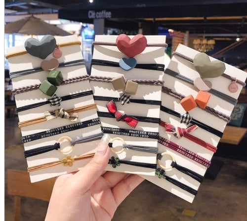 8-Piece Heart-Shaped Hair Tie Set