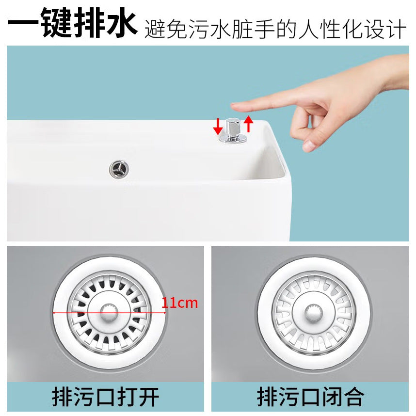 Large Ceramic Mop Sink with Overflow System