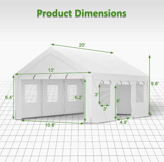 Heavy-Duty Steel Carport Canopy