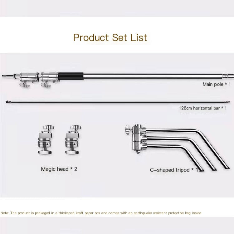Stainless Steel C-Shape Lighting Stand