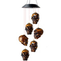LED Solar Skull Wind Chime Lantern for Outdoor Decor