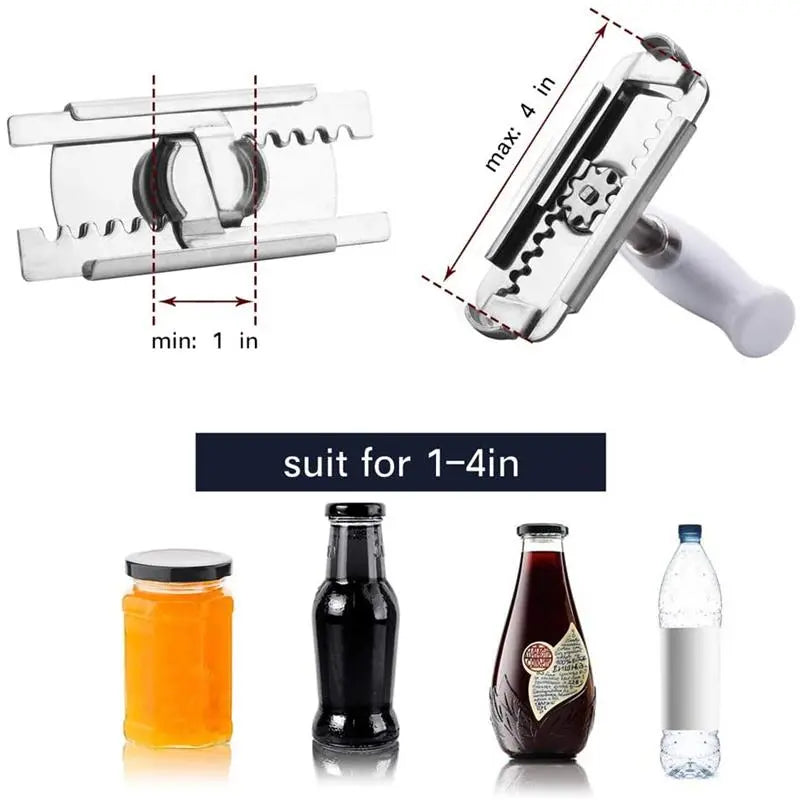Adjustable Stainless Steel Jar and Bottle Cap Opener