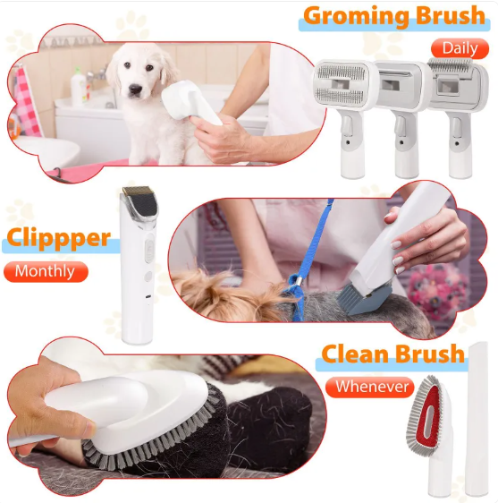 All-in-One Vacuum Pet Hair Clipper Kit