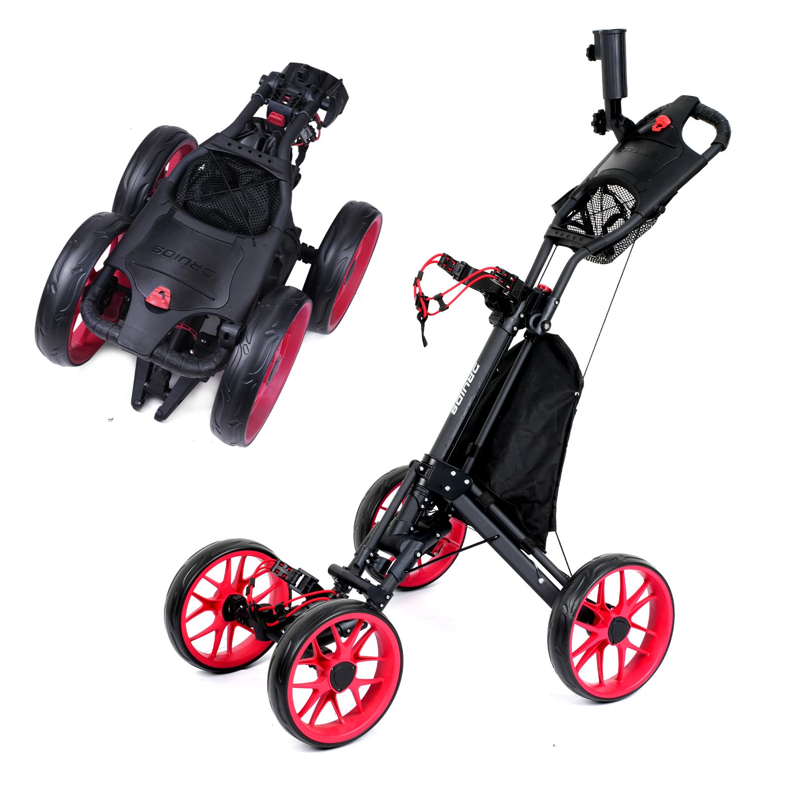 DRUIDS Foldable 4-Wheel Golf Hand Cart