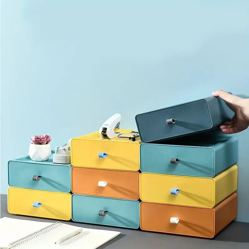 Desktop Drawer Organizer - Stackable Plastic Storage Box