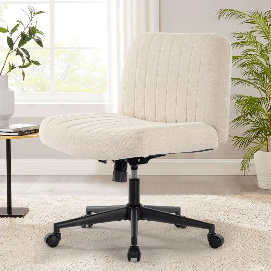 Linen Armless Swivel Rocking Chair