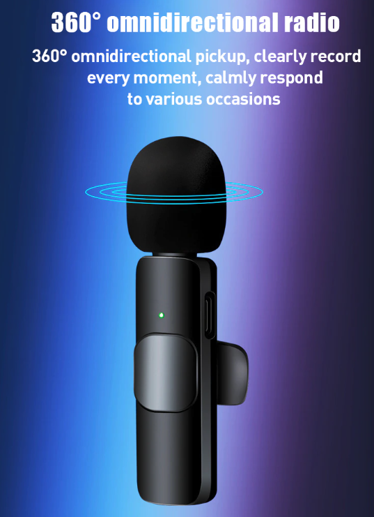 Lavalier Microphone Wireless Audio Video Recording Mini Mic