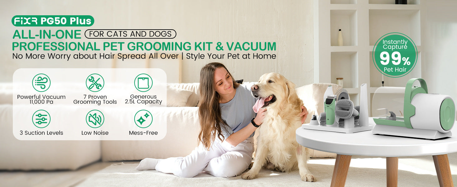 Pet Hair Remover Vacuum & Trimmer