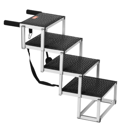 4-Step Foldable Aluminum Dog Car Stairs
