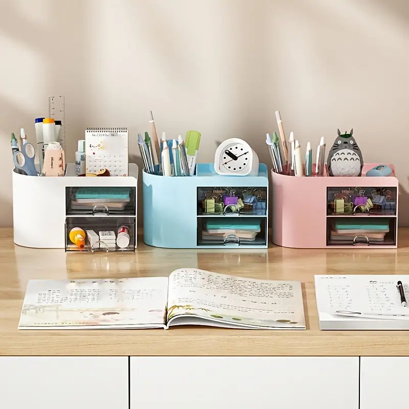 1pc Transparent Drawer Type Desktop Storage Box