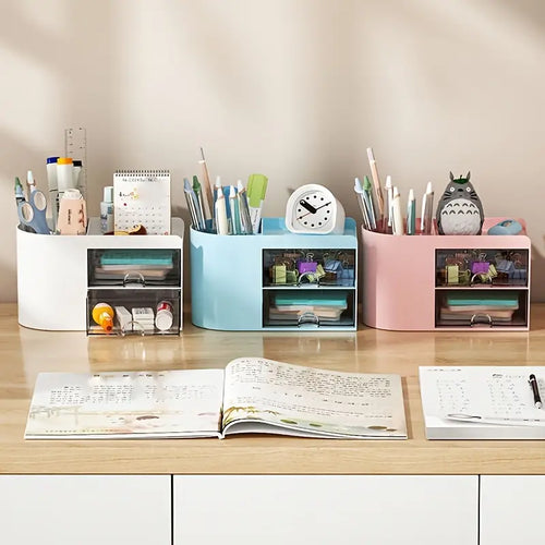 1pc Transparent Drawer Type Desktop Storage Box