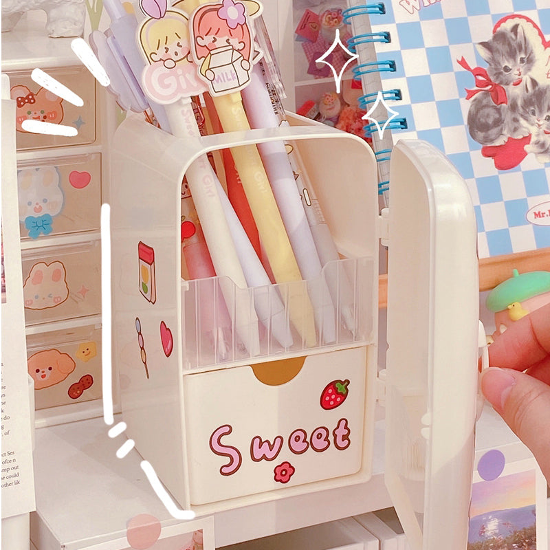 Kawaii Fridge Pen Holder Cute Desk Organizer Box