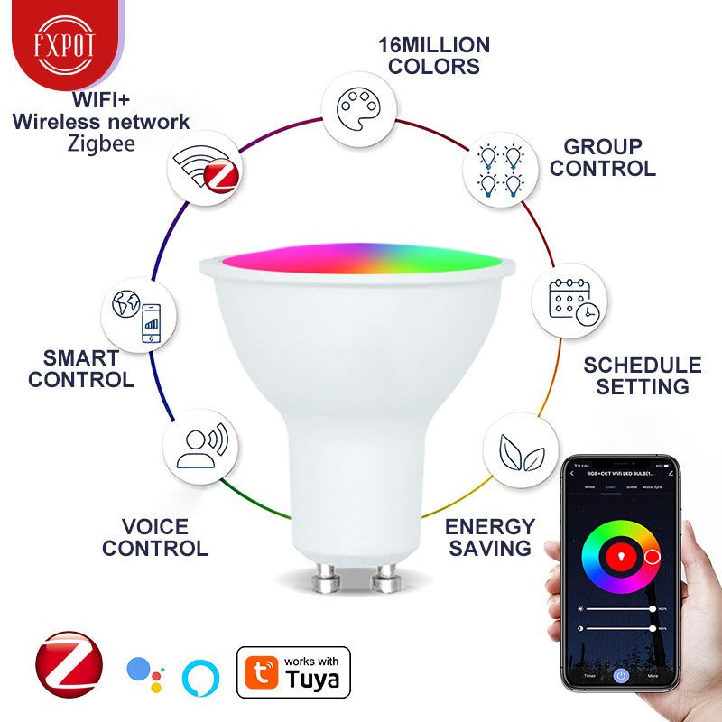 Smart GU10 Dimmable LED Light Bulb with WiFi Support