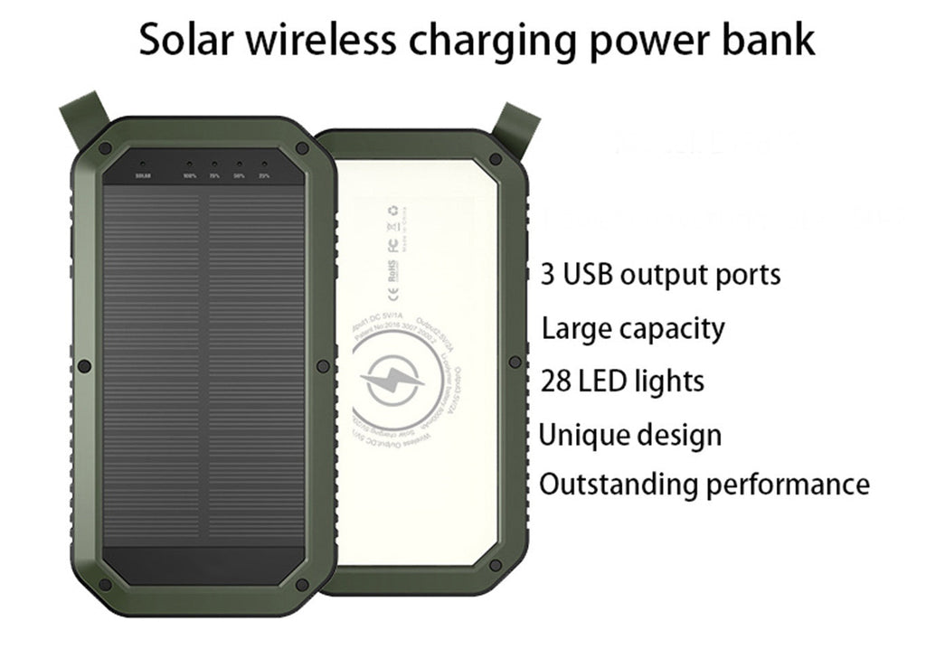 Sun Chaser Mini Solar Wireless Charger with LED Flood Light