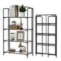 4-Tier Foldable Glass Bookshelf, No Assembly Required