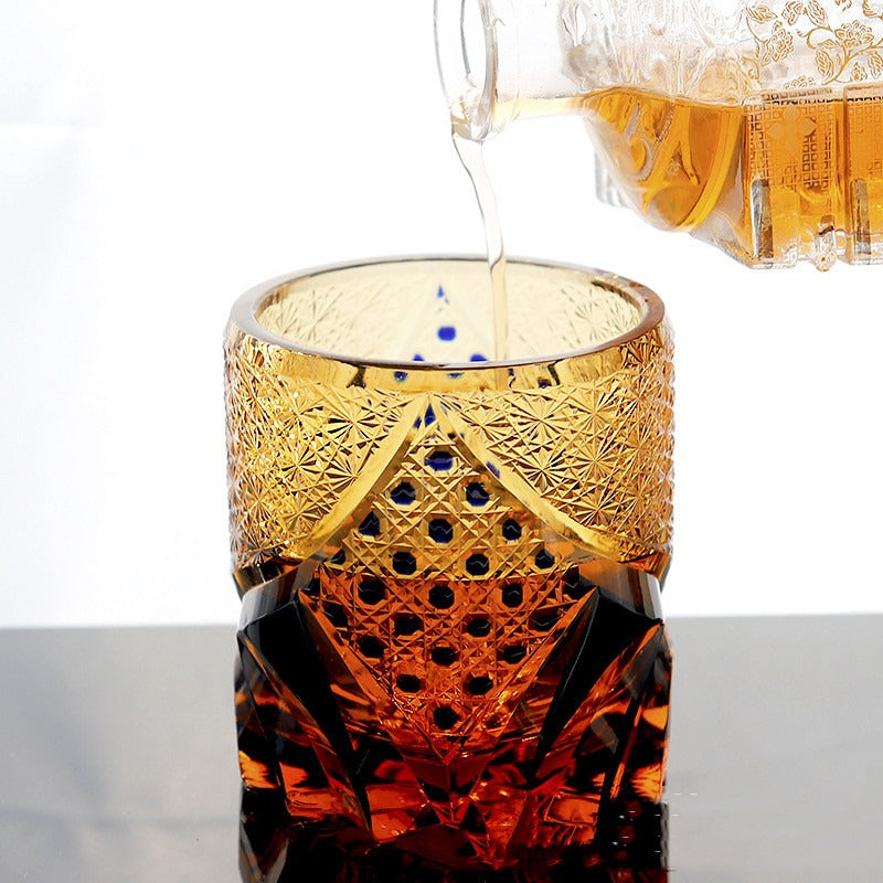 Hand-Carved Crystal Whiskey Glass