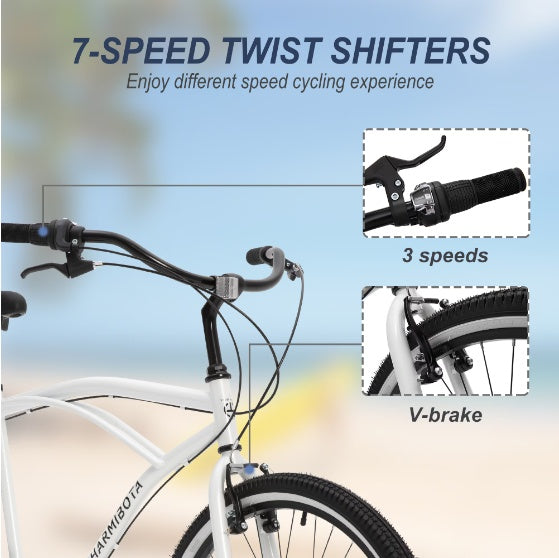 26-Inch 7-Speed Cruiser Bike