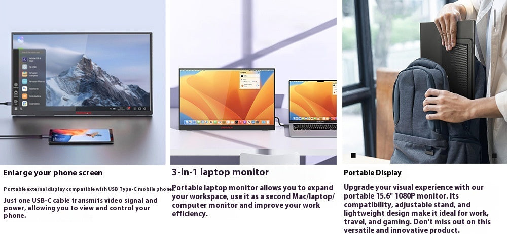15.6" Portable Adjustable Monitor