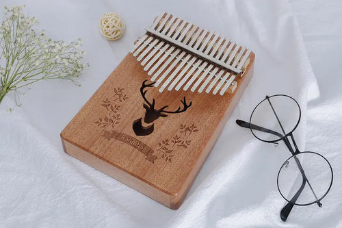 17-Key Thumb Piano Acoustic Mahogany Music Instrument