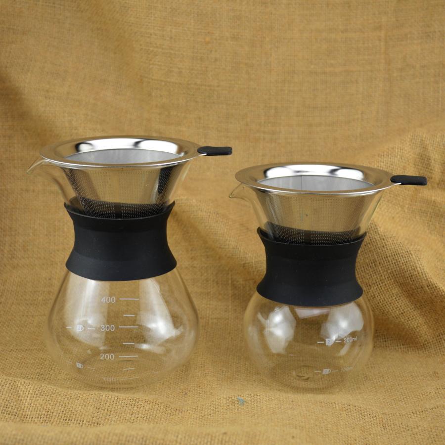 Stainless Steel Coffee Dripper with Glass Carafe