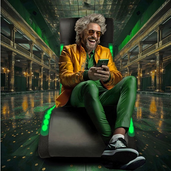 Foldable Gaming Floor Chair with Speakers & LED