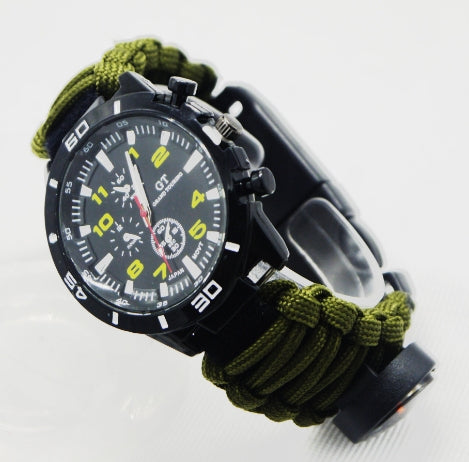 Survival Paracord Watch with Multi Function Compass