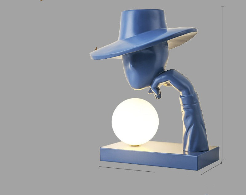 Modern Sitting Figure Table Lamp Sculpture