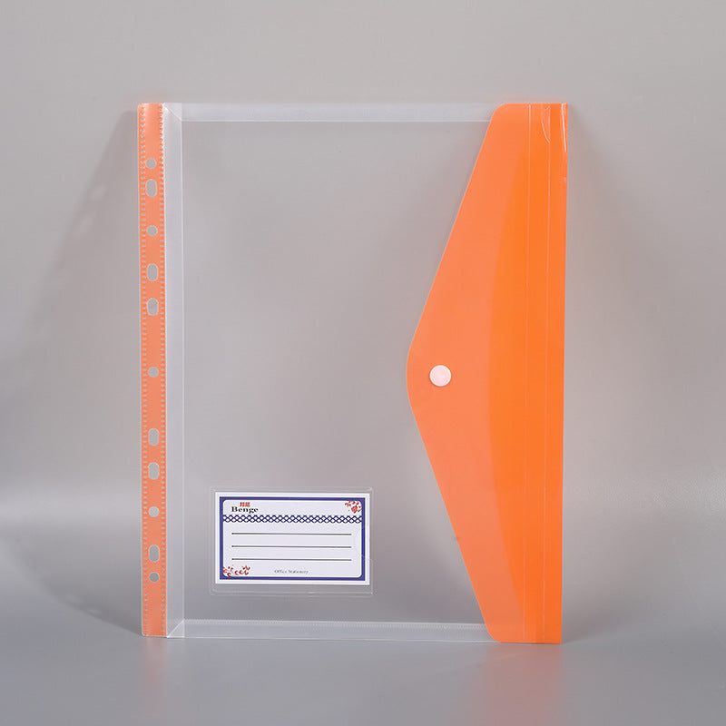 Transparent A4 File Storage Bag with Business Card Holder