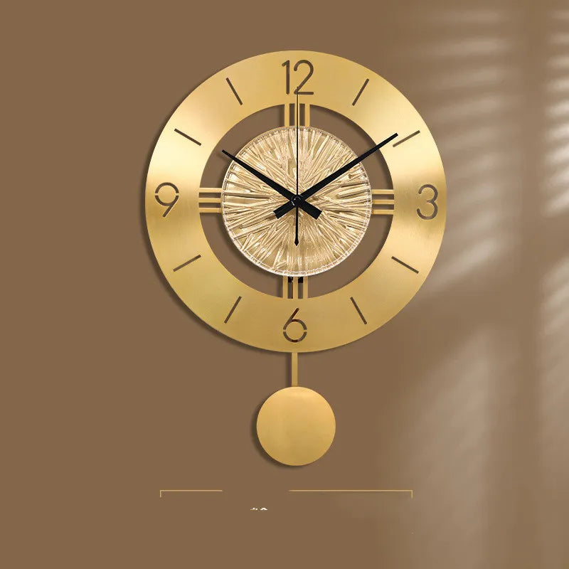 Metal Wall Clock with Pendulum