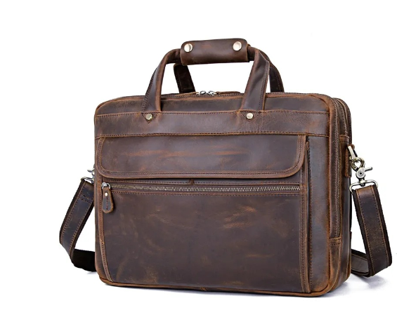 Genuine Leather Executive Briefcase 15.6"