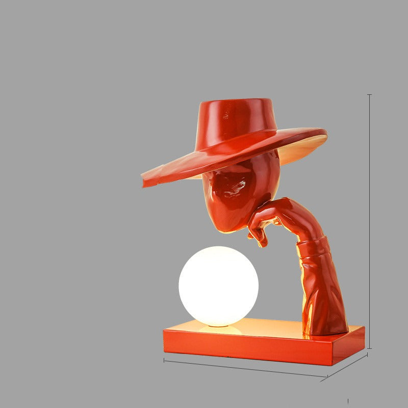 Modern Sitting Figure Table Lamp Sculpture
