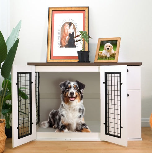 Furniture-Style Wooden Dog Crate, Double Door