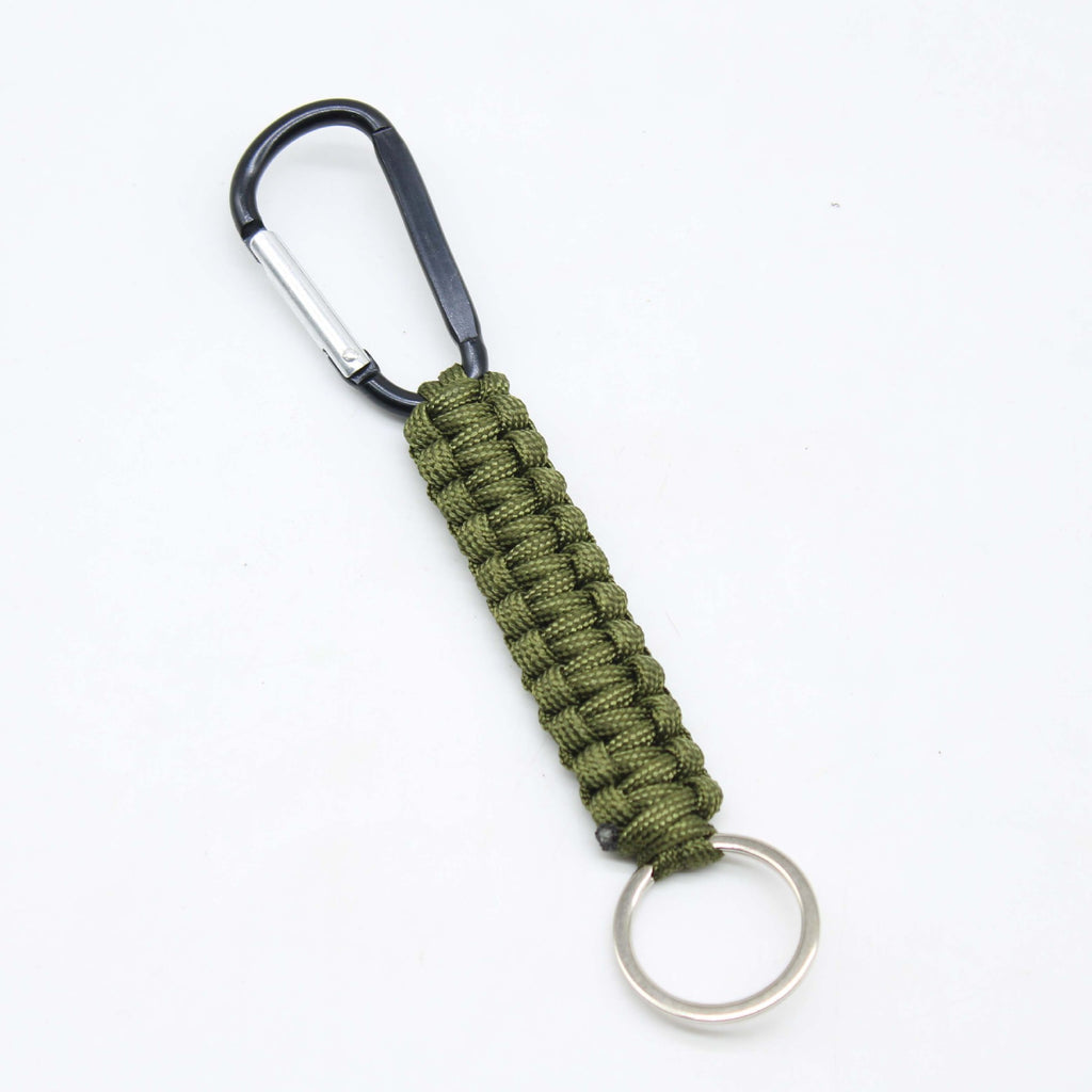 Black Paracord Keychain with Climbing Carabiner Hook