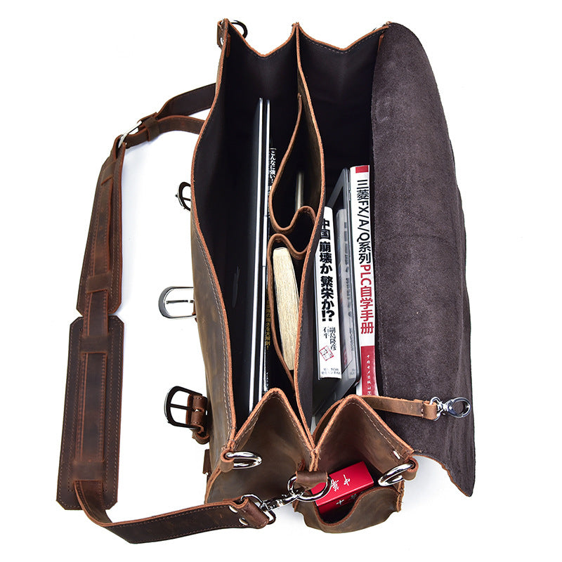 Vintage Crazy Horse Leather Travel Bag