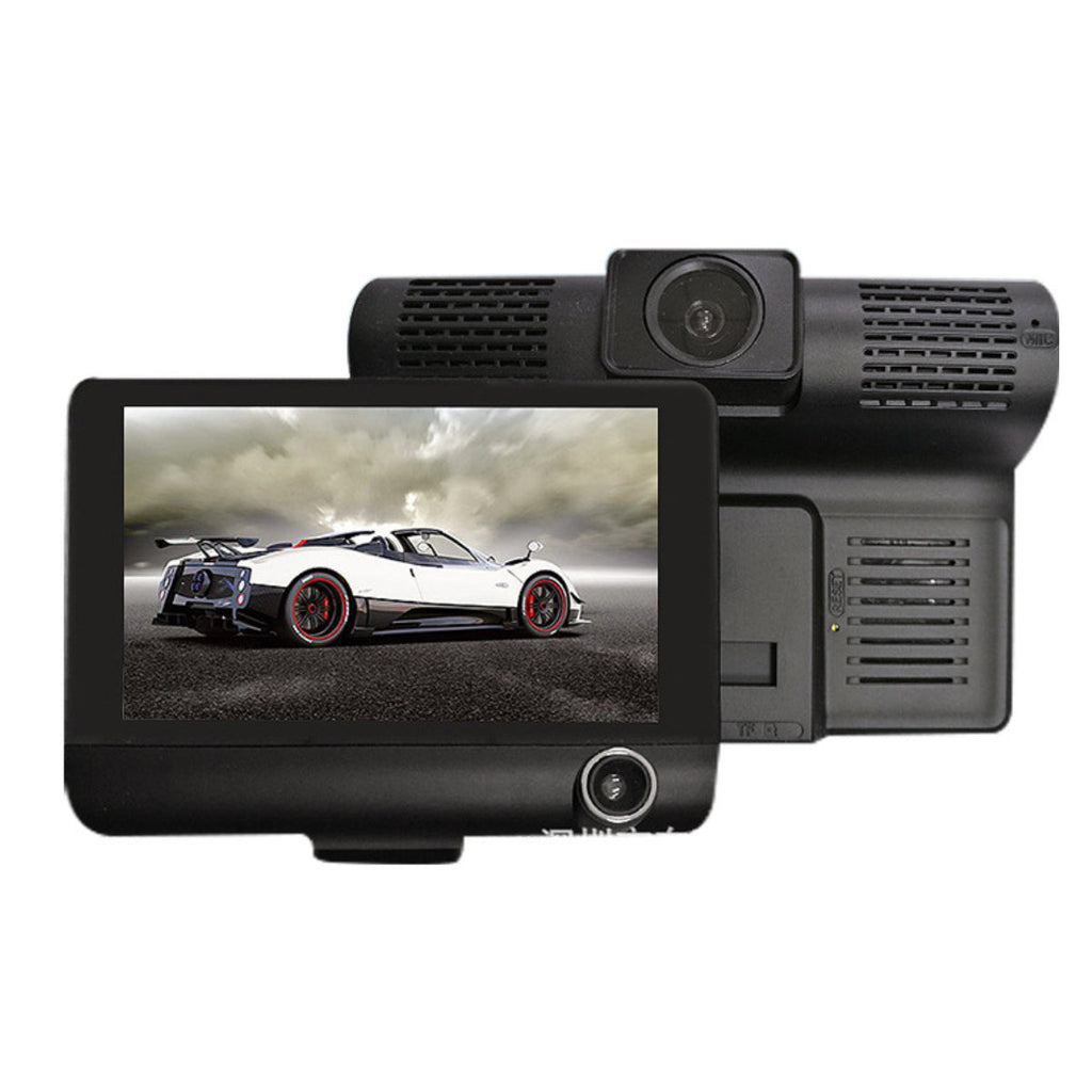 Safe Drive Dual Camera Dash Cam with Large Screen