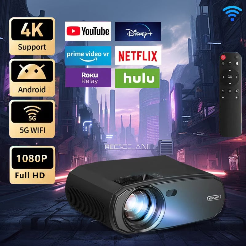 1080P WiFi Portable Home Theater Projector