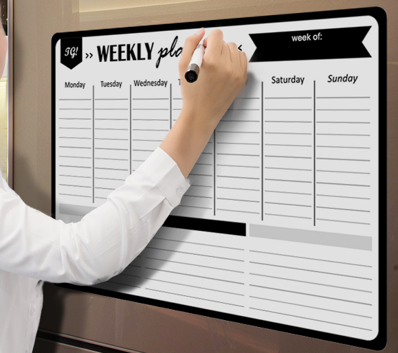 Erasable Magnetic Fridge Memo Board and Planner