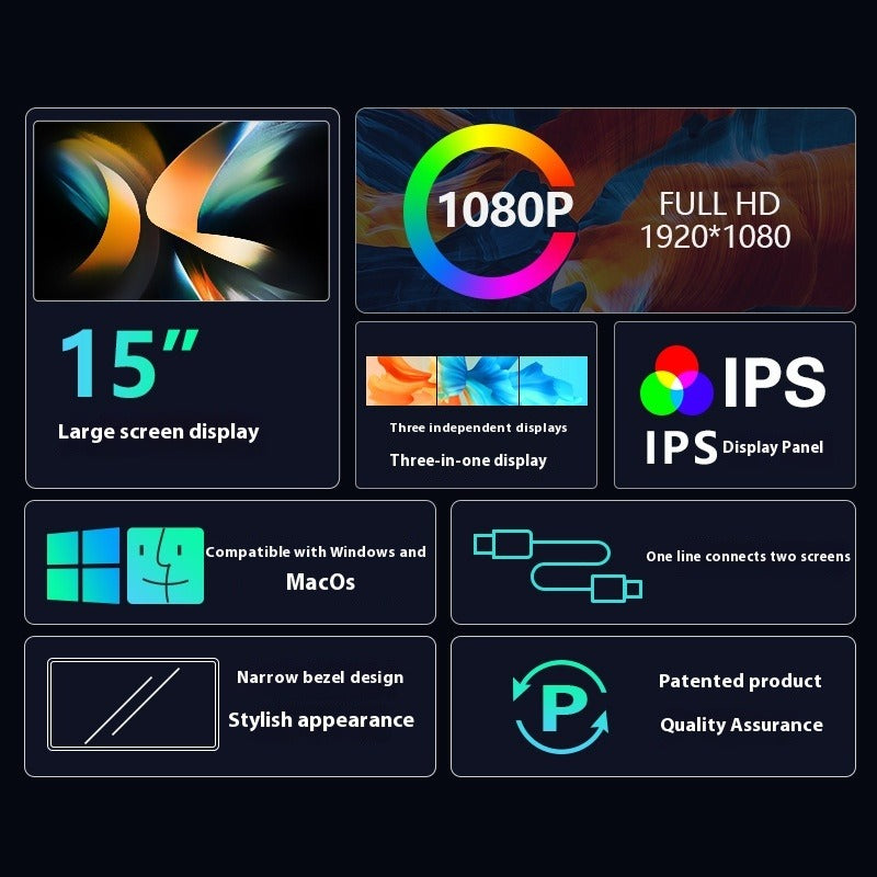 Portable Dual Screen Laptop Monitor