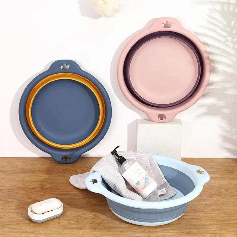 Portable Foldable Plastic Laundry Basin for Travel