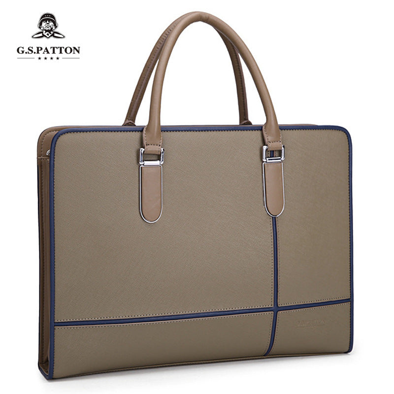 Leather Briefcase Crossbody Bag
